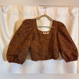 Levi's Kaila Puff-Sleeve Animal Print Blouse || Size: Medium (fits like a small)